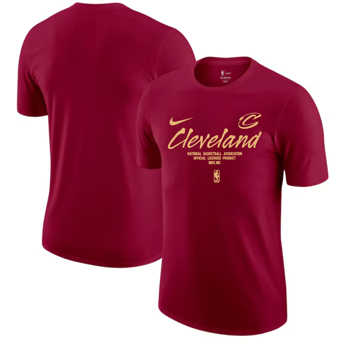 Men 2025 NBA Cleveland Cavaliers Red Nike T shirts style 3